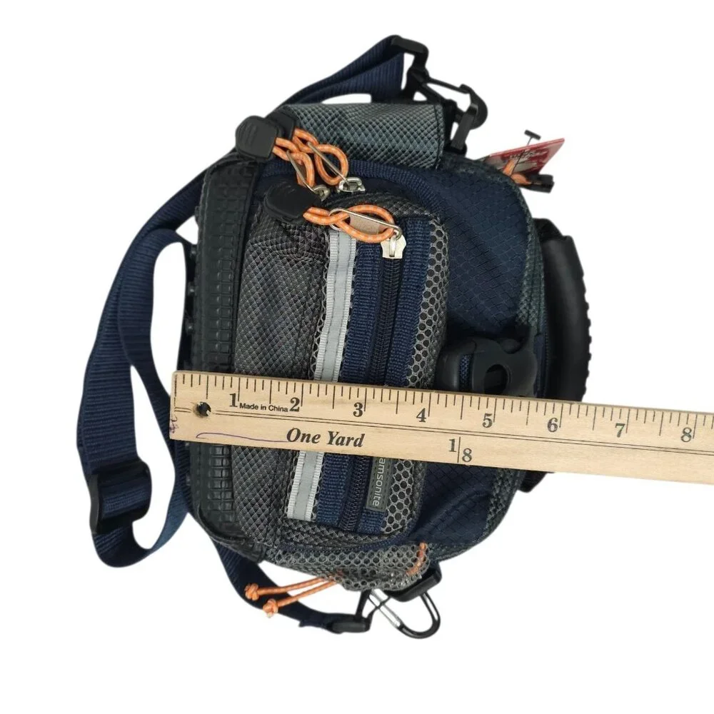 Samsonite Camera Camcorder Bag Multi-Pocket Shoulder Strap SB609BLU Blue Gray